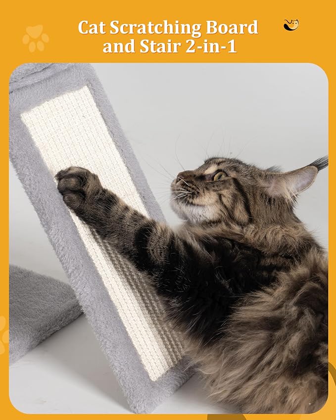 Aechonow Cat Tree Tower for Large Cat, Cat Bed House with Large Perch for Adult Cats, 20x16.5 Inch Big Platform for Indoor with Super Cozy Mat, Large Condo with Scratching Post, Light Gray