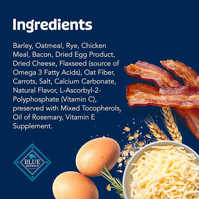 Blue Buffalo Health Bars Bacon, Egg & Cheese Crunchy Dog Biscuits, Oven-Baked with Real Bacon & Natural Ingredients, Healthy Dog Treats with No Artificial Flavors or Preservatives, 16 oz.