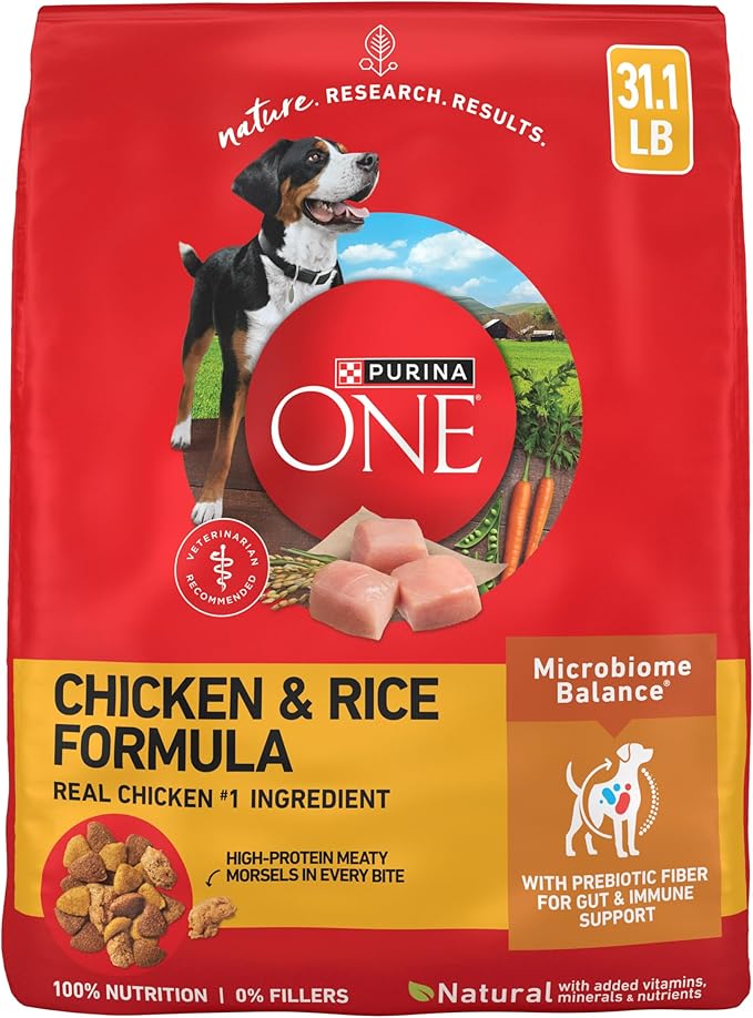 Purina ONE Chicken and Rice Formula Dry Dog Food - 31.1 lb. Bag