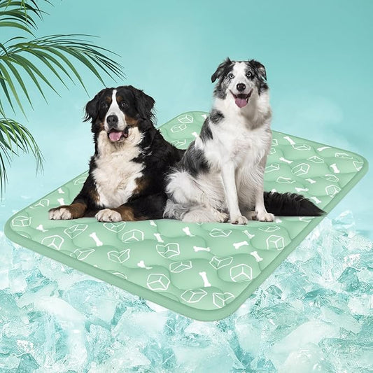 Rywell Dog Cooling Mat 2.0, Nature Green,59" x 40" Thick & Durable Cooling Mat for Extra Large Dogs, Long-Lasting Cool with Waterproof & Color-Changing Arc-Chill Tech (Q-Max>0.5) Washable& Non-Toxic