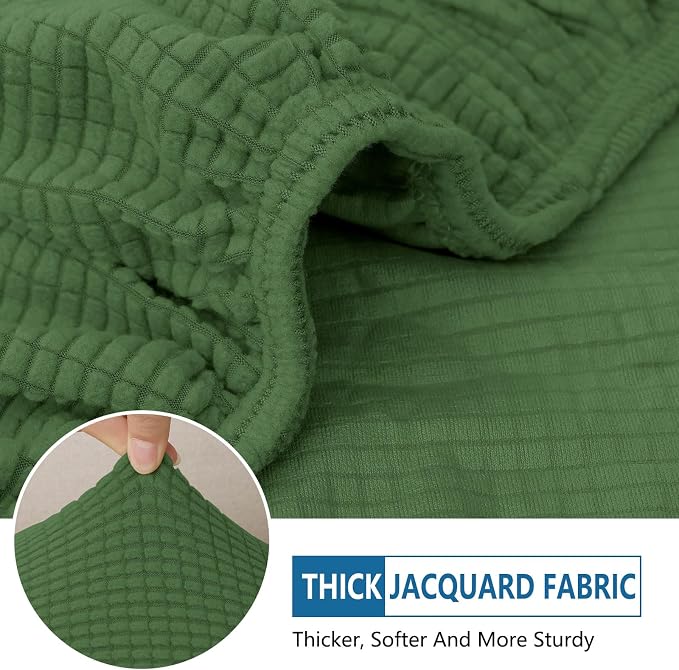 hyha Waterproof Couch Cushion Covers for Pets, Non Slip Sofa Cover for Dogs Washable, Soft Thick Stretch Jacquard Fabric, Sofa Slipcovers with Elastic Bottom (1 Piece for Medium, Grass Green)