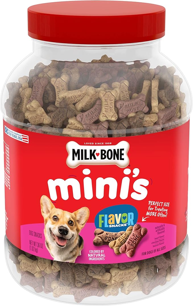 Milk-Bone Dog Treats Bundle: MaroSnacks Beef 40 Ounce + Flavor Snacks Mini's 36 Ounce