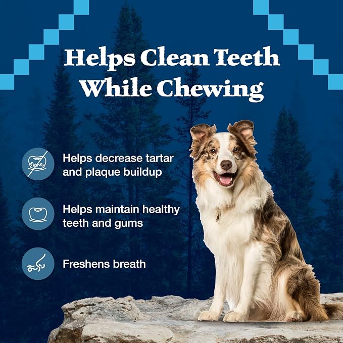 Blue Buffalo Wilderness Trail Treats Wild Bones Large Dental Chews, Grain-Free Dog Bones for Large Dogs Made with Natural Ingredients, 10-oz Bag
