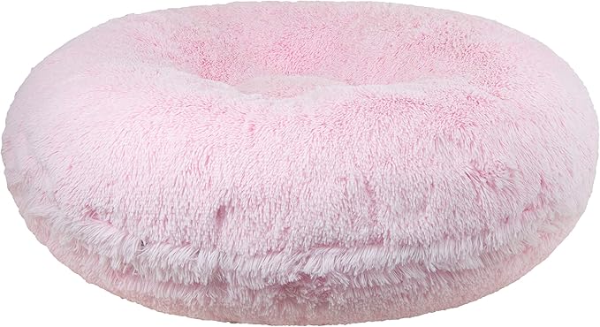 Bessie + Barnie Extra Plush Faux Fur Dog Bed - Circle Shape, Waterproof Lining, Removable Washable Cover, Multiple Sizes and Colors Available