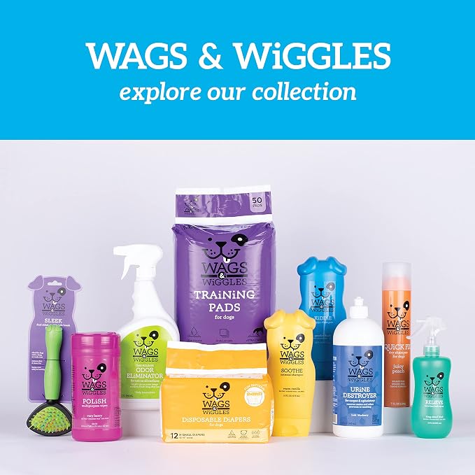 Wags & Wiggles Quick Fix Dog Dry Shampoo | Dog Grooming Waterless Shampoo | Juicy Peach, 7 oz