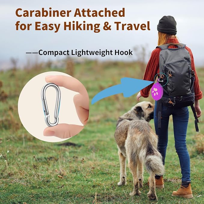 Collapsible Dog Bowls, 2-in-1 Silicone Pet Food and Water Bowl with Carabiner, Portable Double Compartment Dish for Travel, Camping, Hiking Puppy Essentials (A- Purple)