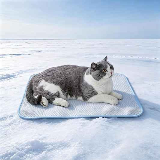 petfelix Pet Cooling Mat, Scratch Resistant Stain Resistant QMAX>0.5 for Extra Small Dogs & Small Cats Up to 10 lbs, Self Cooling Mat for Dogs, No Water or Electricity Needed, Blue, Small, 18''*14''