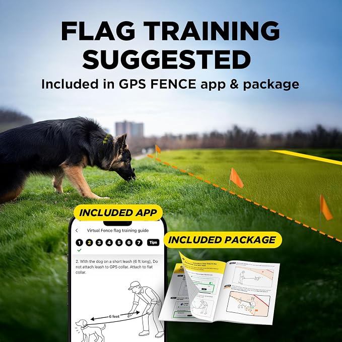 Dogtra Training Flags for GPS Fence/SMART Fence – 50-Pack Neon Orange Boundary Markers – Flexible, Weather-Resistant Yard Flags for Wireless Fence Training, Pet Containment, Safe Outdoor Setup