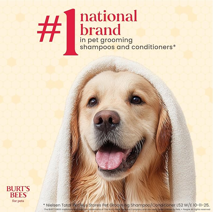 BURT'S BEES FOR PETS Itch Relief Shampoo for Dogs, Manuka Honey & Chamomile, Soothes Itchy Skin, pH Balanced for Dogs & Puppies, Will Not Wash Off Flea Treatments, Fragrance-Free, 16 Fl Oz