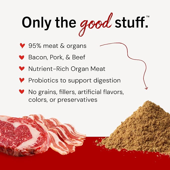 Stella & Chewy's Freeze-Dried Raw Marie's Magical Dinner Dust - Premium Bacon Dog Food Topper with Organic Fruits & Vegetables - Perfect for Picky Eaters - 7oz