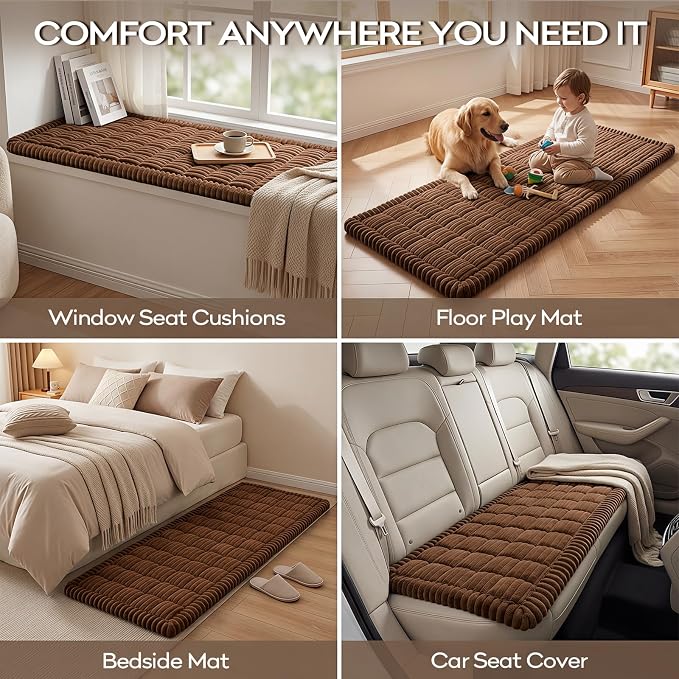 decorUhome Couch Cover for Dogs, Non-Slip Fuzzy Pet Sofa Cover for Seat, Backrest & Armrest, Soft Washable Pet-Friendly Sofa Protector, Brown, 27.6" x 27.6"