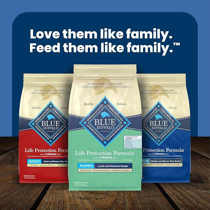 Blue Buffalo Life Protection Formula Lamb & Oatmeal Puppy Dry Dog Food with DHA & ARA, Supports Immunity with Antioxidant-Rich LifeSource Bits, Promotes Healthy Muscles & Strong Bones, 5 lbs.