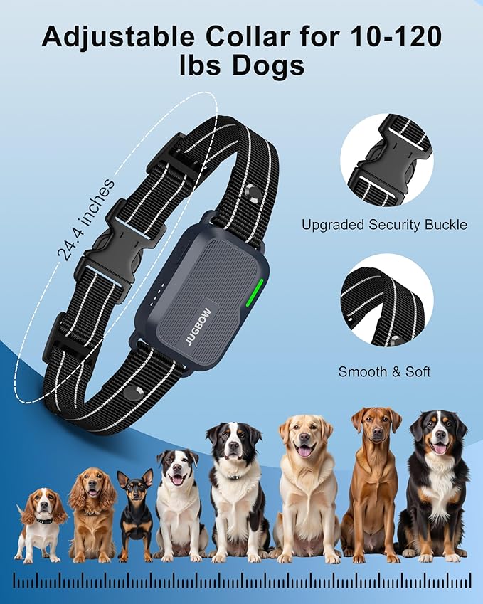 Dog Shock Collar - 4500FT Dog Training Collar with Remote, IPX8 Waterproof Electric Dog Collar with 4 Training Modes, Security Lock, Rechargeable eCollar for 10-120lbs Dogs(Dark Blue 1 Pack)