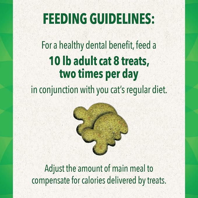 Greenies Cat Treats, Veterinarian-Recommended Adult Natural Dental Cat Treats, Tempting Tuna Flavor, 4.6 oz. Tub (Pack of 2)