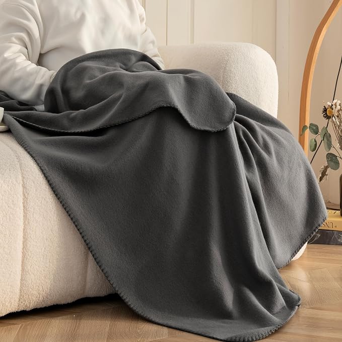 CAI TENG Fleece Throw Blanket Pack of 6 Blankets Bulk for Couch Bed 50x60 Kids Blanket Polar Fleece Fabric Soft Cozy Travel Blankets Lightweight Small Throws Wedding Gifts Yard Dark Grey