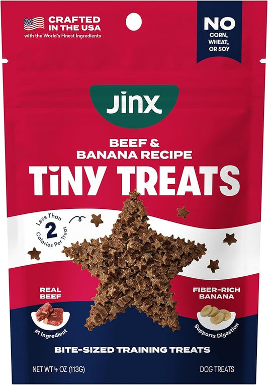 Jinx Beef Dog Training Treats - Healthy All-Natural Mini Bite-Sized Dog Treats for Training with Grass-Fed Beef - Pet Products for All Dogs (Puppies, Adults & Seniors) - 4oz