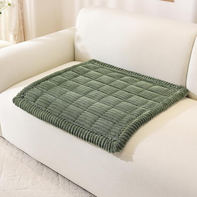Royhom Chair Cover for Dogs, Thick Soft Couch Arm Cover, Headrest Armrest Covers, Furniture Cover for Pets Recliner Loveseat Leather Cushion L Shaped Couch (Green, 27.6 x 27.6 Inch)