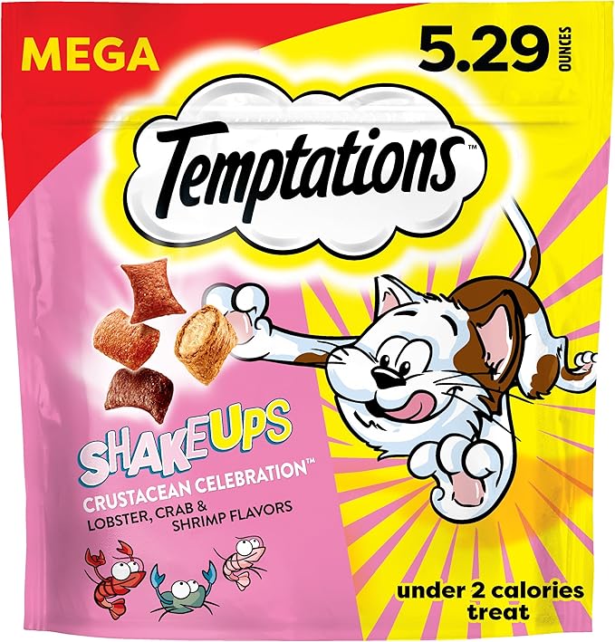 Temptations Cat Treat ShakeUps, Crunchy and Soft Cat Treats, Crustacean Celebration, 5.29 oz. Pouch