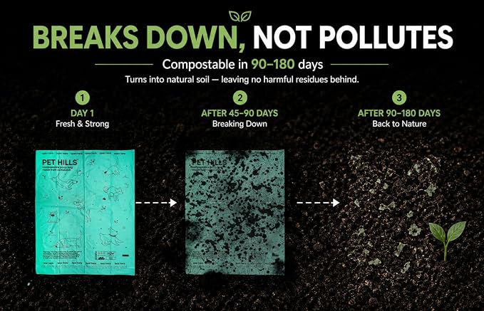 Heavy Duty Compostable Dog Poop Bags – 270 Count, Extra Thick 20 Micron, Leakproof & Unscented, Fits All Dispensers, Plant-Based Cornstarch, TÜV OK Compost HOME Certified