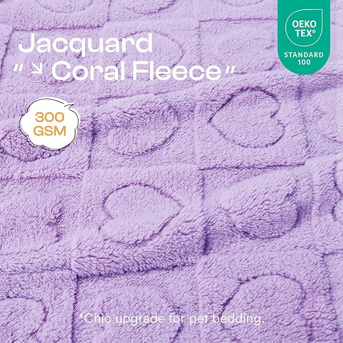 Luciphia Small Dog Blanket Washable Pet Bed Cover Soft Fluffy Puppy Blanket with Premium Fleece 300GSM Cozy Calming Cat Blankets for Indoor Cats Light Purple 30x20 inch