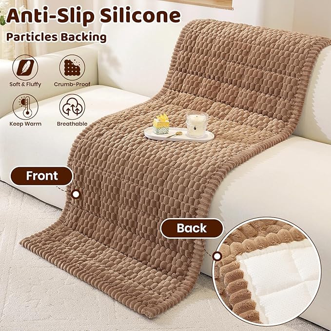 Royhom Couch Cover for Dogs Washable, Soft Thick Pet Couch Covers for Sofa, Pawcart Couch Protector Pet Friendly, Furniture Covers Dog Mat for Couches and Sofas (Brown, 27.6 x 70.9 Inch)