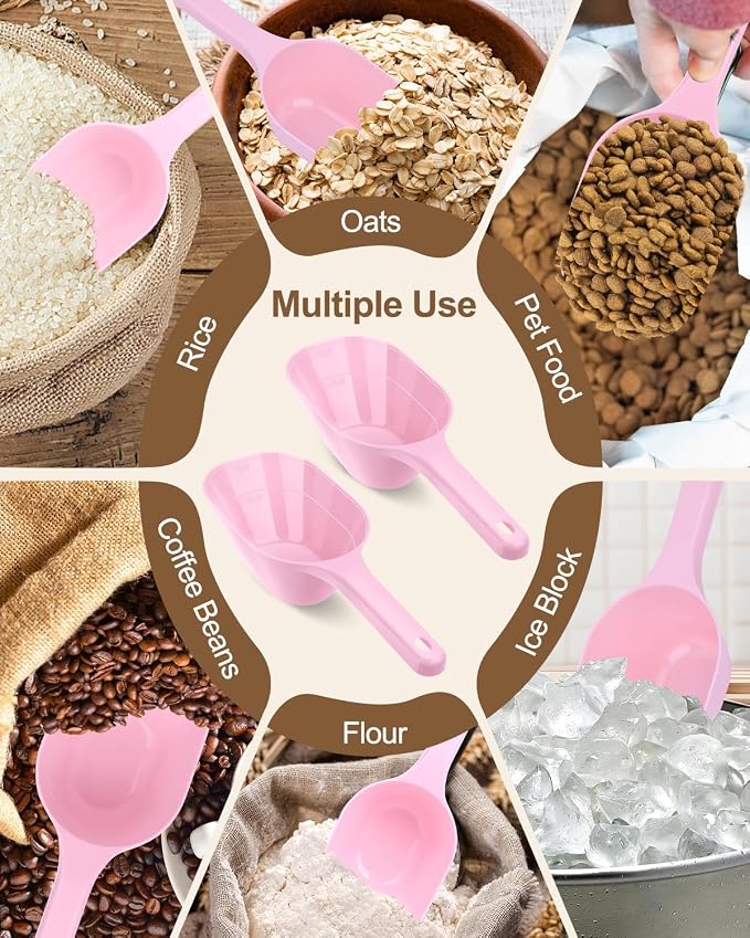 Dog Food Scoop, 1 Cup Pet Food Scoop With Measuring Lines (pink)