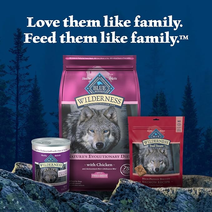Blue Buffalo Wilderness Chicken Small Breed Adult Dry Dog Food with Wholesome Grains + Antioxidant-Rich Fruits & Veggies, 36g Protein, Supports High Energy Needs, Natural Ingredients, 4.5 lbs.