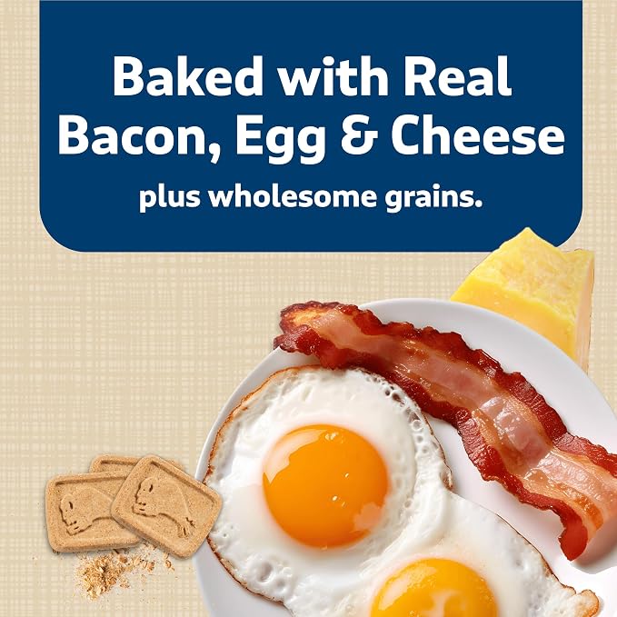 Blue Buffalo Mini Health Bars Crunchy Dog Biscuits, Oven-Baked with Natural Ingredients, Bacon, Egg & Cheese, 2-lb Box (Pack of 3)
