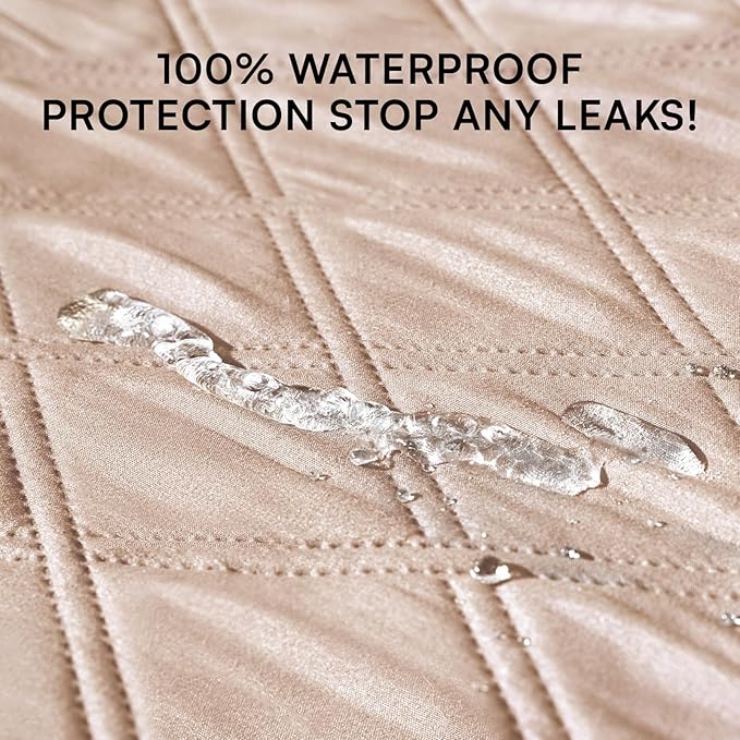 Luciphia 100% Waterproof Couch Cover Blanket for Dogs Anti-Slip Pet Couch Protector Sofa Mat Puppy Cat Blanket with Non-Slip Bottom, Beige, 82x120 Inch