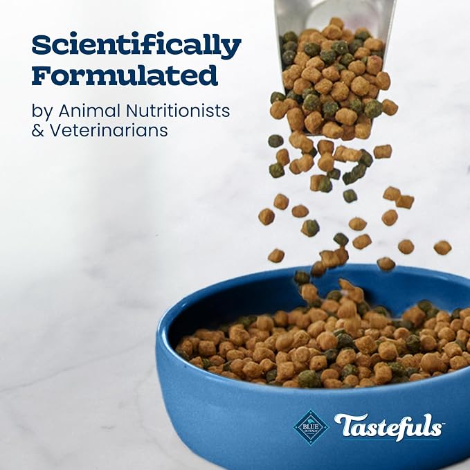 Blue Buffalo Tastefuls Chicken & Brown Rice Recipe Sensitive Stomach Adult Dry Cat Food, Real Chicken First, Deliciously Healthy Natural Cat Food, Natural Ingredients, Supports Digestion, 3-lb Bag