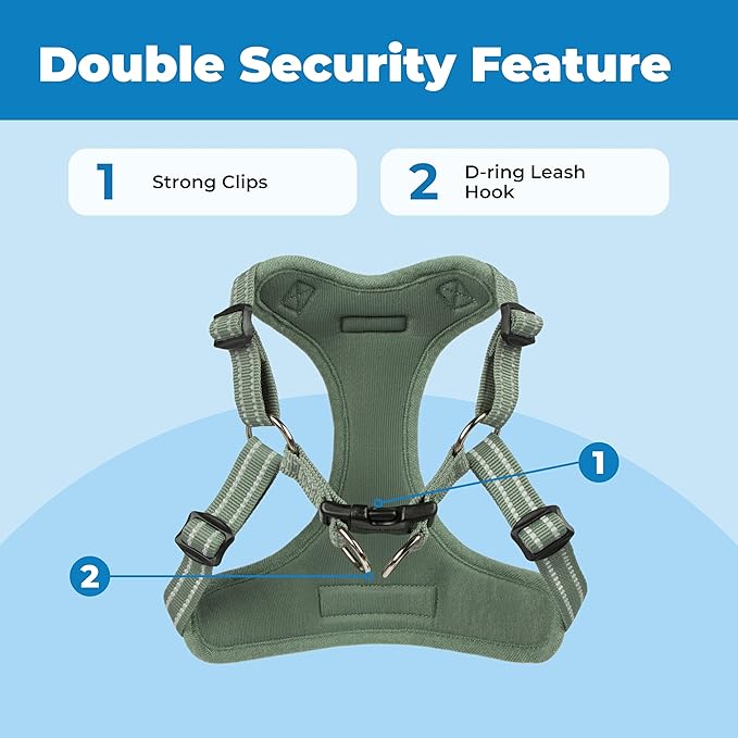 Best Pet Supplies Voyager Adjustable Step-in Flex Breathable Mesh Dog Harness for Small Medium Large Dogs Moss Green, XL