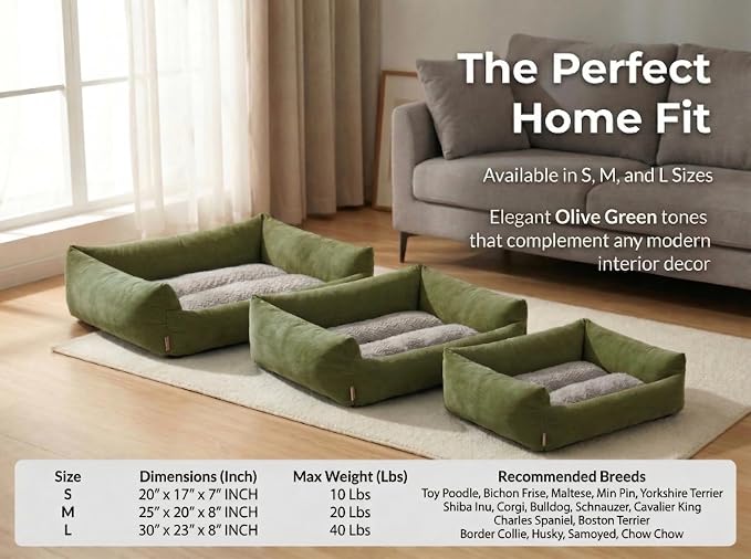 Washable Medium Dog Bed Medium Size Dog, Rectangle Dog Beds for Medium Dogs, Orthopedic Dog Bed, Warming Soft Calming Sleeping Puppy Bed Durable Pet Bed with Anti-Slip Bottom 30 Inches