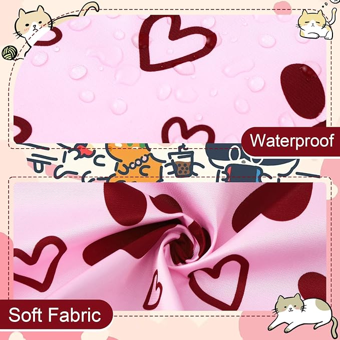 Dog Grooming Waterproof Apron with 2 Pockets, Cute Animals Puppy Dog Pets Apron