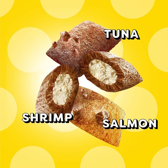 Temptations Cat Treats MixUps Surfer's Delight, Tuna, Shrimp, Salmon Flavor, Crunchy and Soft Cat Treats, 6.3 oz. Pouch (Pack of 10)