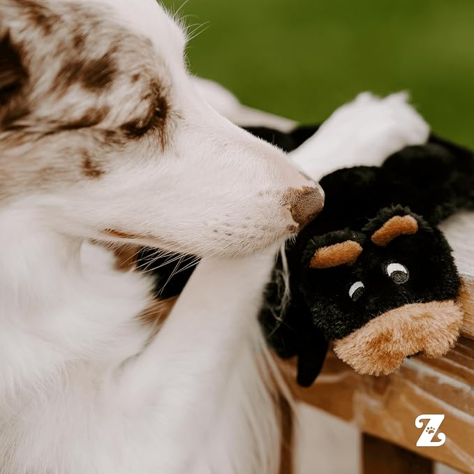 ZippyPaws Squeakie Crawler- No Stuffing Dog Toy to Keep Them Busy, for Small, Medium, & Large Dogs, Squeaky Pet Toy for Boredom, Unstuffed Chew Toy, Soft Plush Puppy Products, Bubba the Bear- 12"