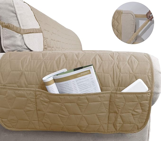 Ameritex Couch Sofa Slipcover 100% Waterproof Nonslip Quilted Furniture Protector Slipcover for Dogs, Children, Pets Sofa Slipcover Machine Washable (Sand, 68'')