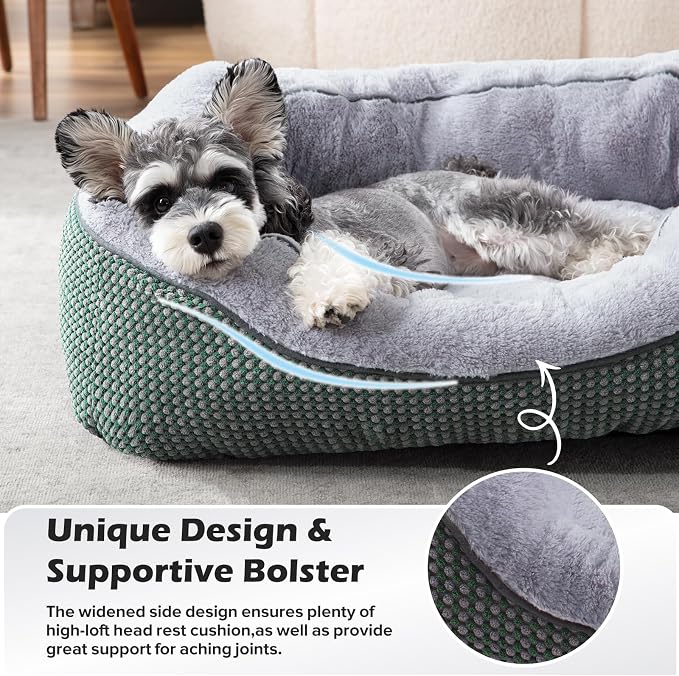 INVENHO Small Dog Bed Orthopedic Warming Soft Calming Sleeping Durable with Anti-Slip Bottom