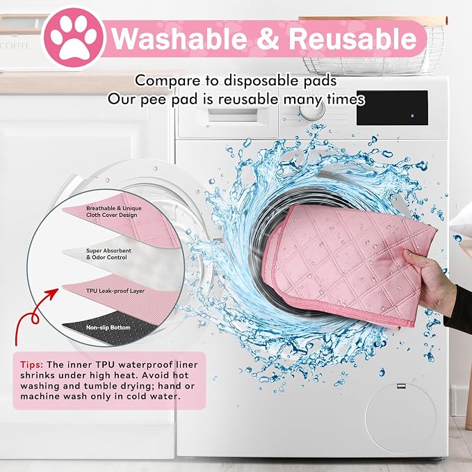 Pink Puppy Playpen for Middle Dog Cat, Dogs Tent Crate Cage Indoor/Outdoor, Portable Pop Up Dog Kennel with Carrying Bag for Rabbits, Removable Top (Pink with Pad, Large)