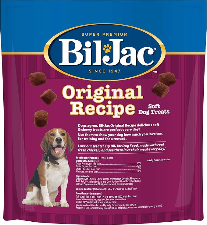 Bil-Jac Original Recipe Soft Dog Treats | Real Chicken Liver | 20 oz Resealable Bag