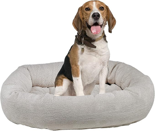 Bowsers Aspen Chenille Donut Bed for Dogs Calming Dog Bed with Removable Tufted Cushion and Overstuffed Bolster Ring Dog Bed with High Memory Polyester Fiber and Upholstery Grade Fabric Medium