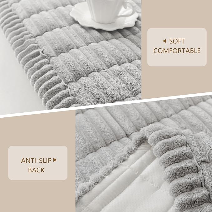 MEETSKY Pet Couch Cover, Small Couch Covers for Dogs Washable, Sofa Covers for 2 Cushion Couch Protector, Non Slip Couch Slipcover Pet Friendly, Light Grey, Dog Mat for Couches, 27.6" x 59"