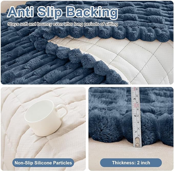 Waterproof Dog Couch Cover, Non Slip Pet Sofa Protector, Thick Fuzzy Couch Cover for Dogs, Machine Washable Furniture Protector, Scratch Resistant Pet Couch Mat(Berlin Blue, 28" x 83"/70 x 210cm)