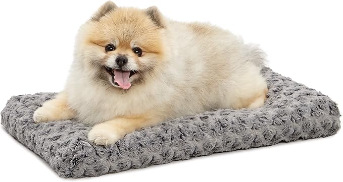 MidWest Homes for Pets XS QuietTime Deluxe Gray Ombré Swirl Plush Pet Bed, Machine Washable, Non-Skid Bottom, Soft Crate Mat for 22-inch Crates