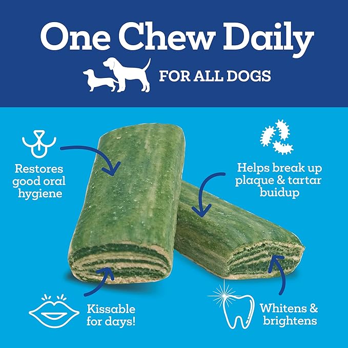 Vetality Brush Free Daily Dental Care Chews for Dogs | Cleans Teeth and Freshens Breath | 30 Count | B.E.S.T. Complex Provides Complete Oral Cleaning and Tartar Control (Pack of 3)