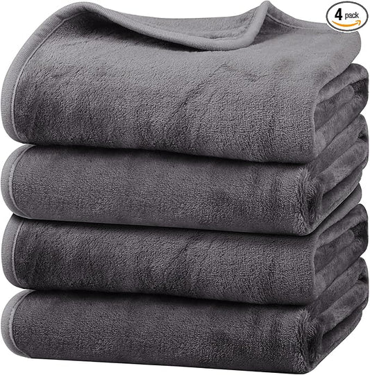 Onarway Dog Blanket Washable for Puppy: 4 Packs Dog Blankets 40”x28” - Fluffy Soft Small Throw for Cat Puppy Kitten Dogs - Fleece Pet Blankets for Bed Sofa Car and Indoor - Purple