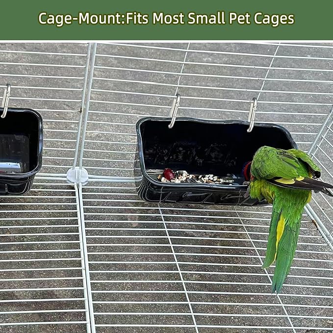 Hanging Chicken Feeders,Duck Feeder Waterer,Small Feed Trough 1.3 Quart 6 Pack,Hanging Fence Feed Trough for Poultry,Terracotta