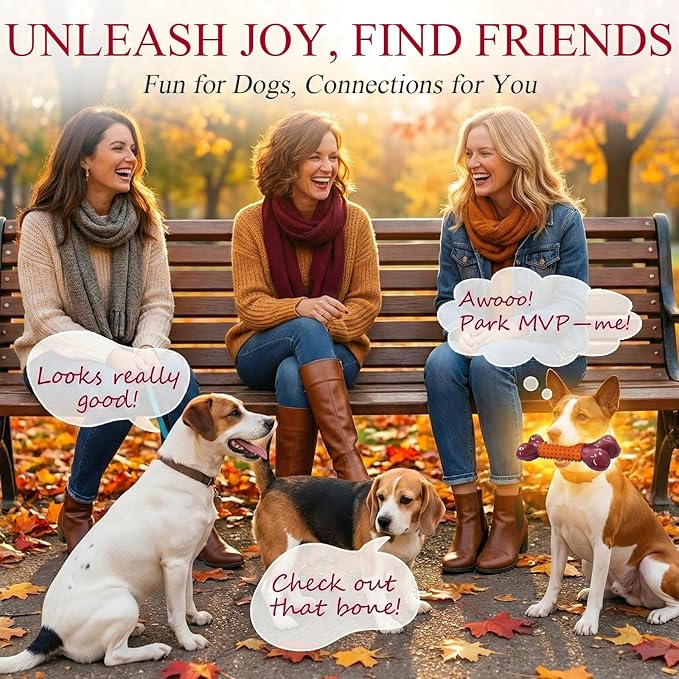 3-Pack Tough Dog Toys for Aggressive Chewers: Peanut Butter Flavored Long Lasting Dog Bones, Heavy Duty Nylon & Rubber Dog Chew Toys to Keep Them Busy, Medium & Large Breed, Orange
