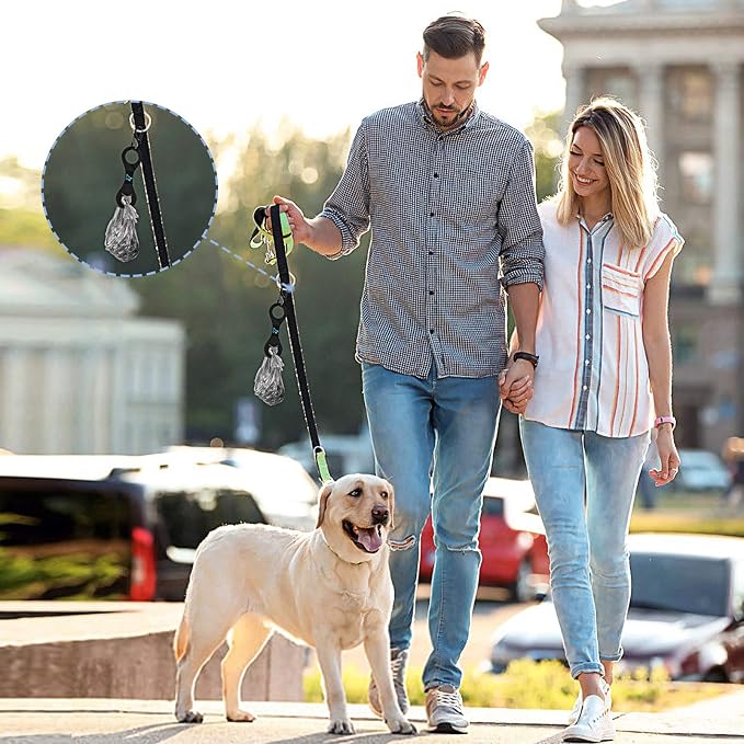 Dog Poop Bag Holder for Leash Waste Bag Carrier Dog Poop Bag Dispenser for Walking Running Bicycle Accessory 2 pieces (Black)