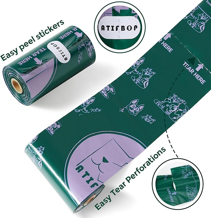 ATIFBOP Dog Poop Bags Rolls, Extra Thick and Leak-proof Poop Bags, Pet Waste Bag