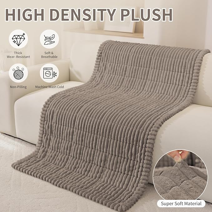 Fuzzy Pet Couch Covers for Dogs Washable, Thick Couch Covers for 2 Cushion Sofa Pet Friendly, Non Slip Plush Dog Couch Cover for for Sectional, Loveseat (Espresso, 27.6" x 59")